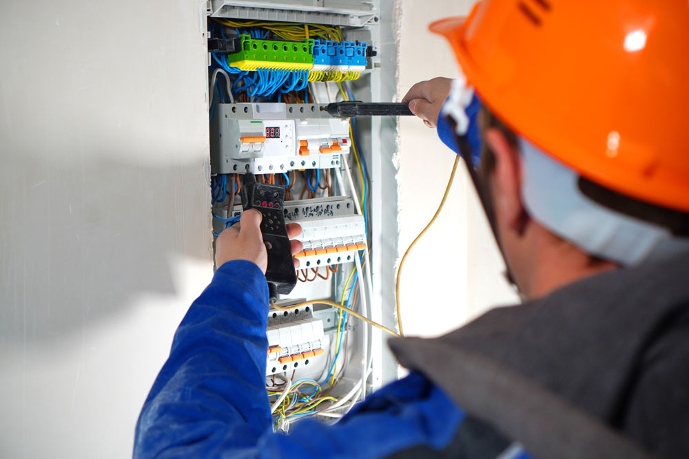 inspecting electrical panel